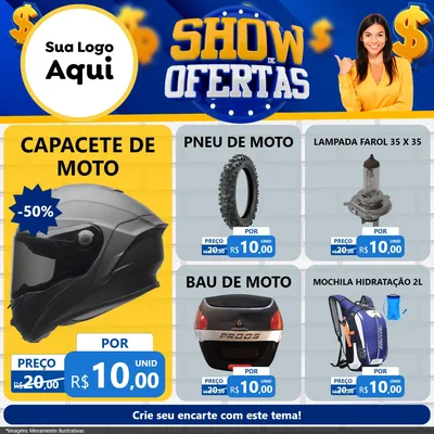Modelo de Rede Social para Feed Facebook com o tema Show de Ofertas para Moto peças