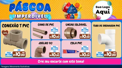 Modelo de TV para TV Horizontal com o tema Páscoa Imperdível para Tubos e conexões