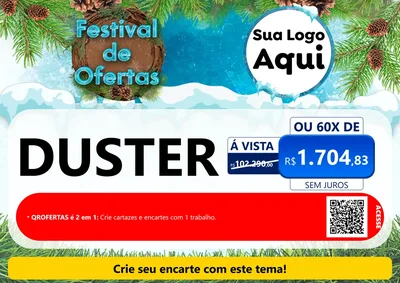 Modelo de Cartaz para Cartaz A4 Horizontal com o tema Festival de Ofertas - Inverno para Concessionaria de Carros