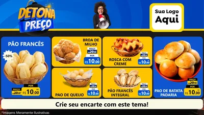 Modelo de TV para TV Horizontal com o tema Detona Preços para Padaria