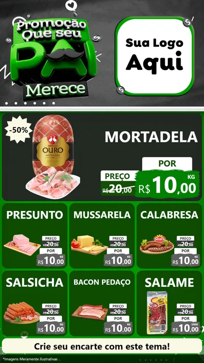 Modelo de Rede Social para Stories com o tema Promoção Que seu Pai Merece para Frios e Laticínios
