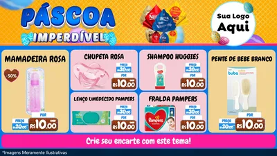 Modelo de TV para TV Horizontal com o tema Páscoa Imperdível para Bebês