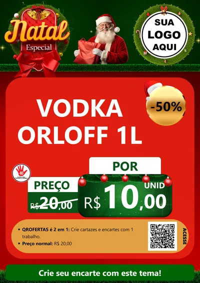 Modelo de Cartaz para Cartaz A4 Vertical com o tema Natal Especial para Distribuidora de bebidas