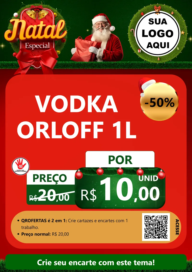 Modelo de Cartaz para Cartaz A4 Vertical com o tema Natal Especial para Distribuidora de bebidas