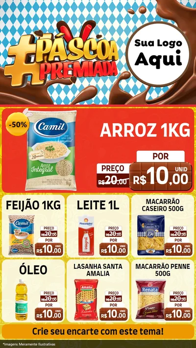 Modelo de Rede Social para Stories com o tema Páscoa Premiada para Supermercado
