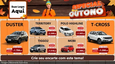 Modelo de TV para TV Horizontal com o tema Especial Outono para Concessionaria de Carros