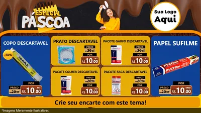Modelo de TV para TV Horizontal com o tema Especial Páscoa para Embalagens