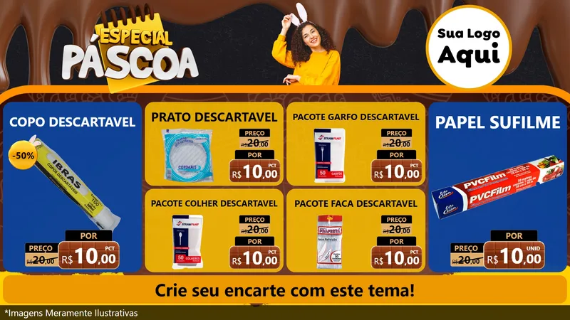 Modelo de TV para TV Horizontal com o tema Especial Páscoa para Embalagens