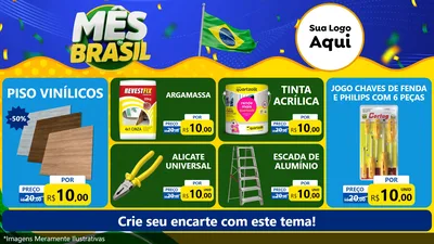 Modelo de TV para TV Horizontal com o tema Mês do Brasil para Material para Construção