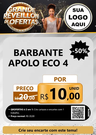 Modelo de Cartaz para Cartaz A4 Vertical com o tema Grande Réveillon de Ofertas para Armarinho e Aviamentos