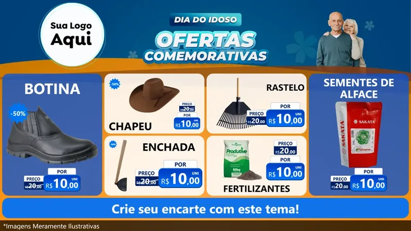 Modelo de TV para TV Horizontal com o tema Dia do Idoso para Agropecuária