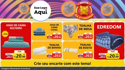 Modelo de TV para TV Horizontal com o tema Sexta da Economia para Cama, Mesa e Banho