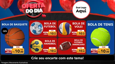 Modelo de TV para TV Horizontal com o tema Oferta do Dia para Artigos Esportivos