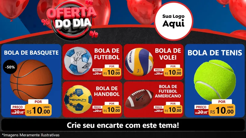Modelo de TV para TV Horizontal com o tema Oferta do Dia para Artigos Esportivos