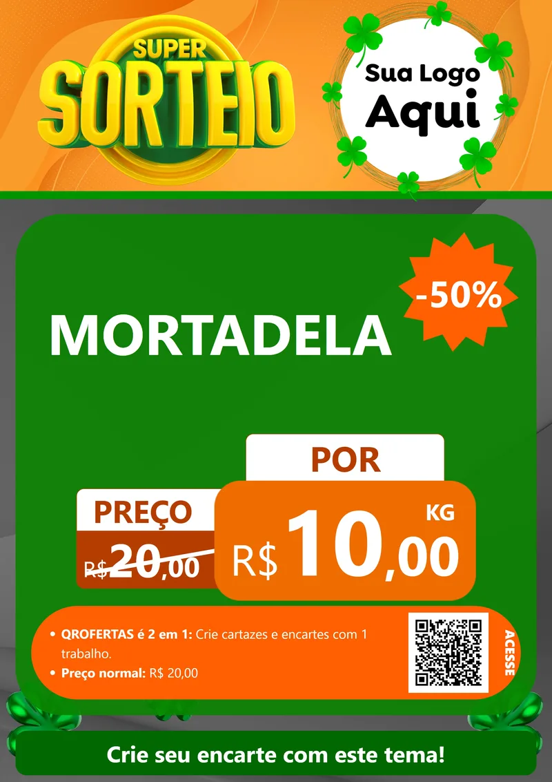 Modelo de Cartaz para Cartaz A4 Vertical com o tema Super Sorteio para Frios e Laticínios