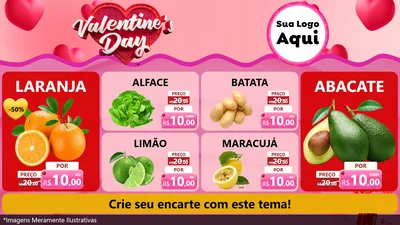 Modelo de TV para TV Horizontal com o tema Valentine's Day para Hortifrúti