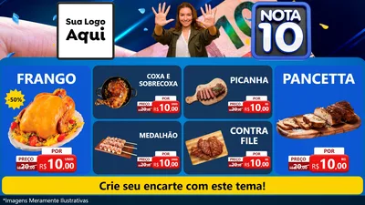 Modelo de TV para TV Horizontal com o tema Nota 10 para Assados