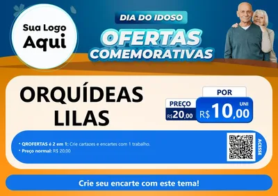 Modelo de Cartaz para Cartaz A4 Horizontal com o tema Dia do Idoso