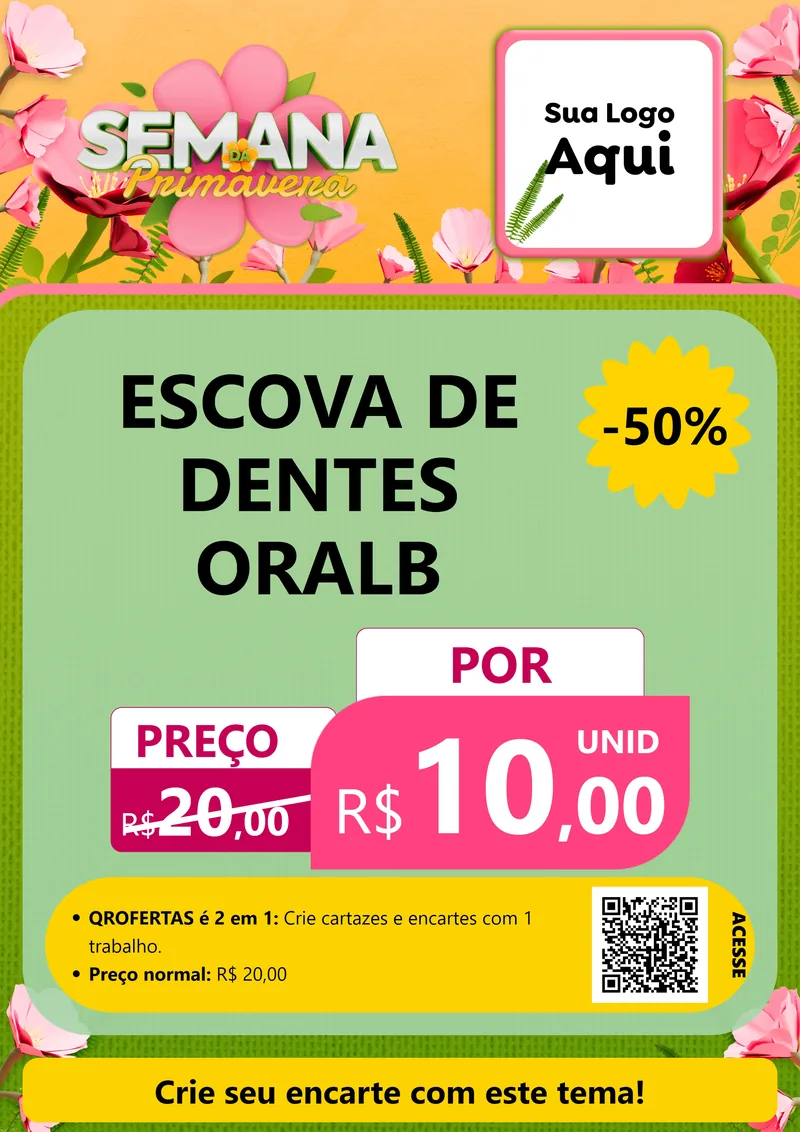 Modelo de Cartaz para Cartaz A4 Vertical com o tema Semana da Primavera para Higiene Pessoal