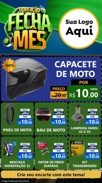 Modelo de Rede Social para Stories com o tema Operação Fecha Mês para Moto peças