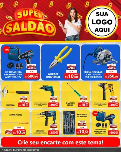 Modelo de Rede Social para Feed Instagram com o tema Super Saldão para Maquinas e Ferramentas