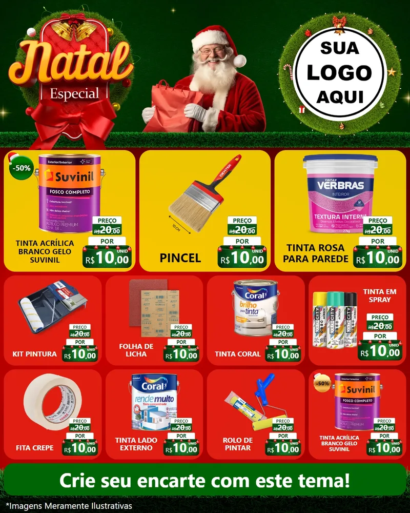 Modelo de Rede Social para Feed Instagram com o tema Natal Especial para Tintas e Ferramentas