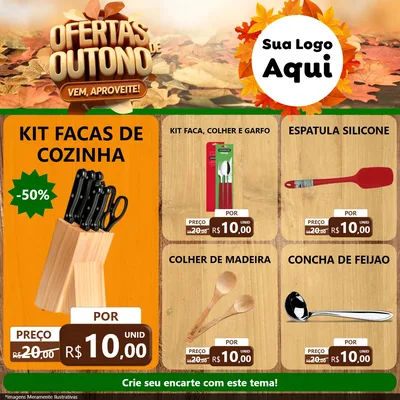 Modelo de Rede Social para Feed Facebook com o tema Ofertas de Outono - Vem, Aproveite! para Utilidades Domésticas
