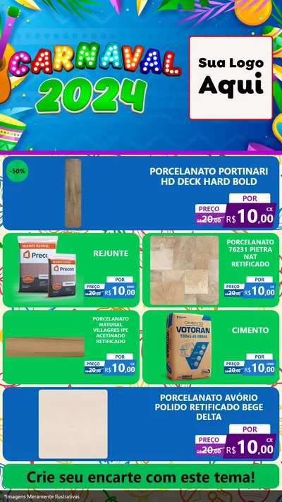 Modelo de TV para TV Vertical com o tema Carnaval 2027 para Pisos e revestimentos