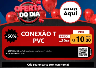 Modelo de Cartaz para Cartaz A4 Horizontal com o tema Oferta do Dia para Tubos e conexões