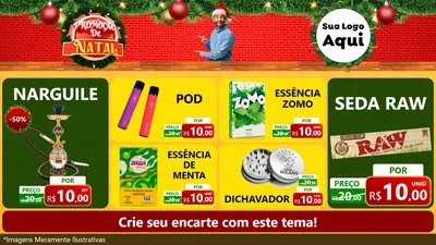 Modelo de TV para TV Horizontal com o tema Promoção de Natal para Tabacaria