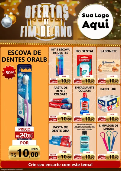 Modelo de Encarte para Encarte A4 Vertical com o tema Ofertas de Fim de Ano para Higiene Pessoal