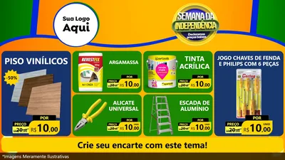 Modelo de TV para TV Horizontal com o tema Semana da Independência Declaramos Preços Baixos para Material para Construção