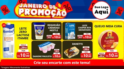 Modelo de TV para TV Horizontal com o tema Janeiro de Promoção para Frios e Laticínios