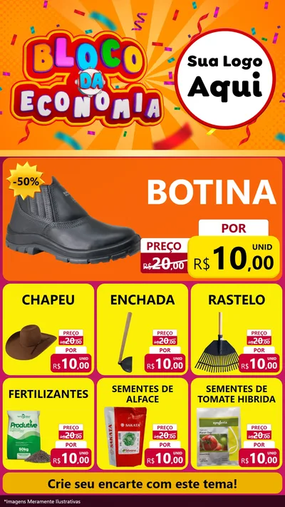 Modelo de Rede Social para Stories com o tema Bloco da Economia para Agropecuária