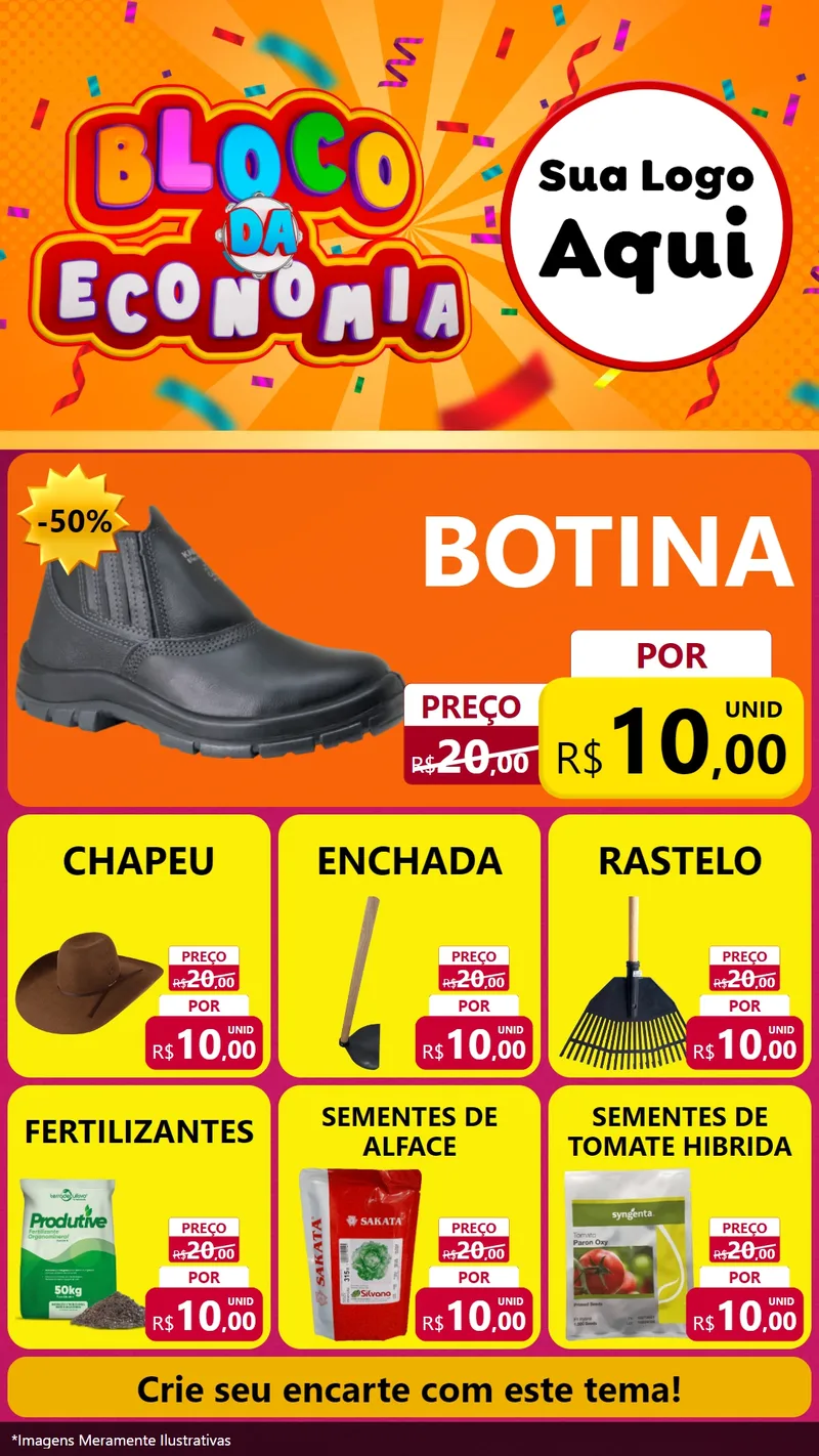 Modelo de Rede Social para Stories com o tema Bloco da Economia para Agropecuária