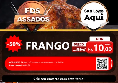 Modelo de Cartaz para Cartaz A4 Horizontal com o tema Fim de Semana dos Assados para Assados