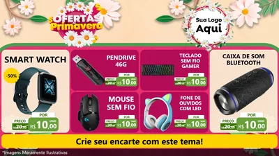 Modelo de TV para TV Horizontal com o tema Ofertas de Primavera para Informática