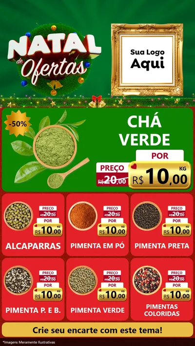 Modelo de Rede Social para Stories com o tema Natal de Ofertas para Produtos Naturais