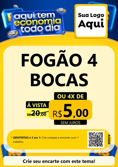 Modelo de Cartaz para Cartaz A4 Vertical com o tema Aqui Tem Economia Todo Dia para Móveis e Eletro
