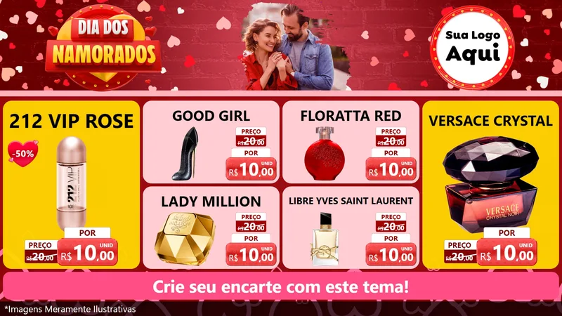 Modelo de TV para TV Horizontal com o tema Dia Dos Namorados para Perfumes