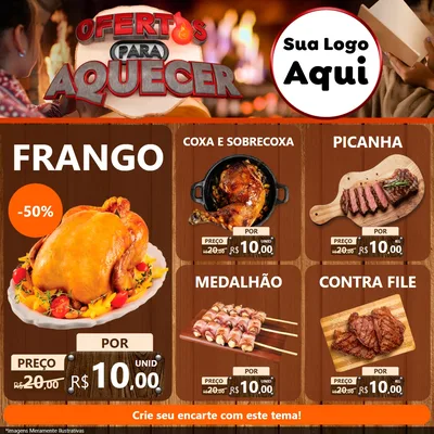 Modelo de Rede Social para Feed Facebook com o tema Ofertas Para Aquecer para Assados