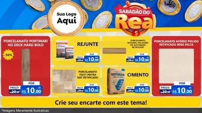 Modelo de TV para TV Horizontal com o tema Sabadão do Real para Pisos e revestimentos