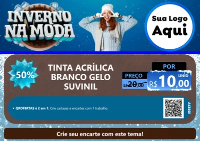 Modelo de Cartaz para Cartaz A4 Horizontal com o tema Inverno na Moda para Tintas e Ferramentas