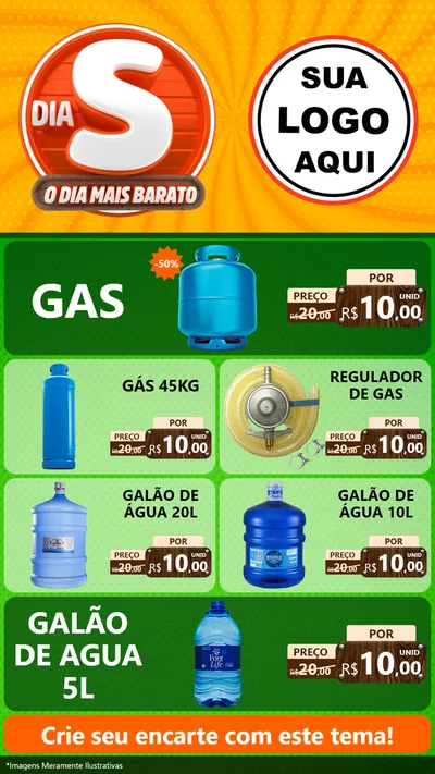 Modelo de TV para TV Vertical com o tema Dia S - O Dia Mais Barato para Água e gás