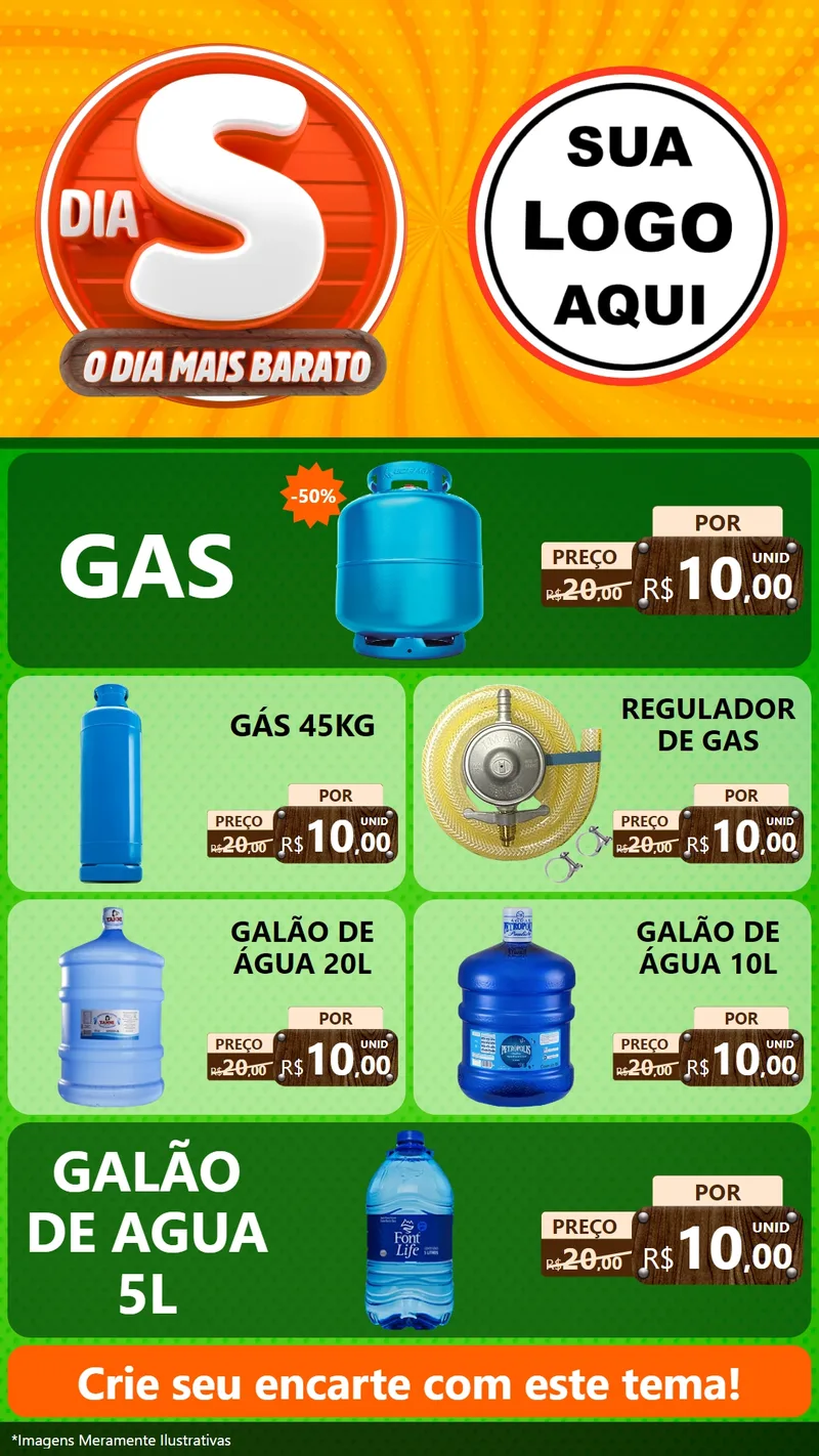 Modelo de TV para TV Vertical com o tema Dia S - O Dia Mais Barato para Água e gás