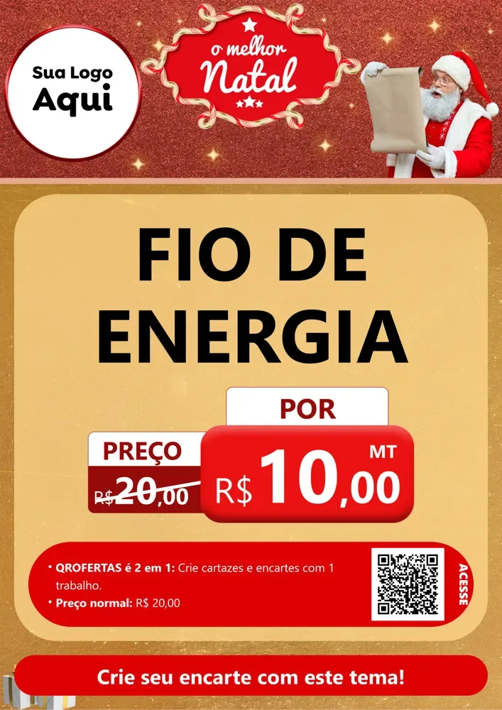 Modelo de Cartaz para Cartaz A4 Vertical com o tema O Melhor Natal para Materiais Elétricos