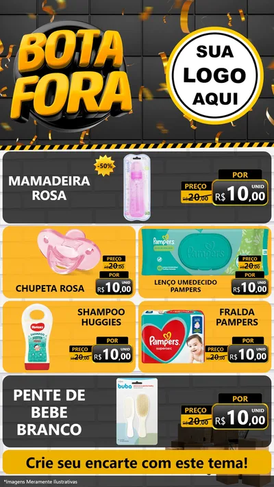 Modelo de TV para TV Vertical com o tema Bota Fora para Bebês