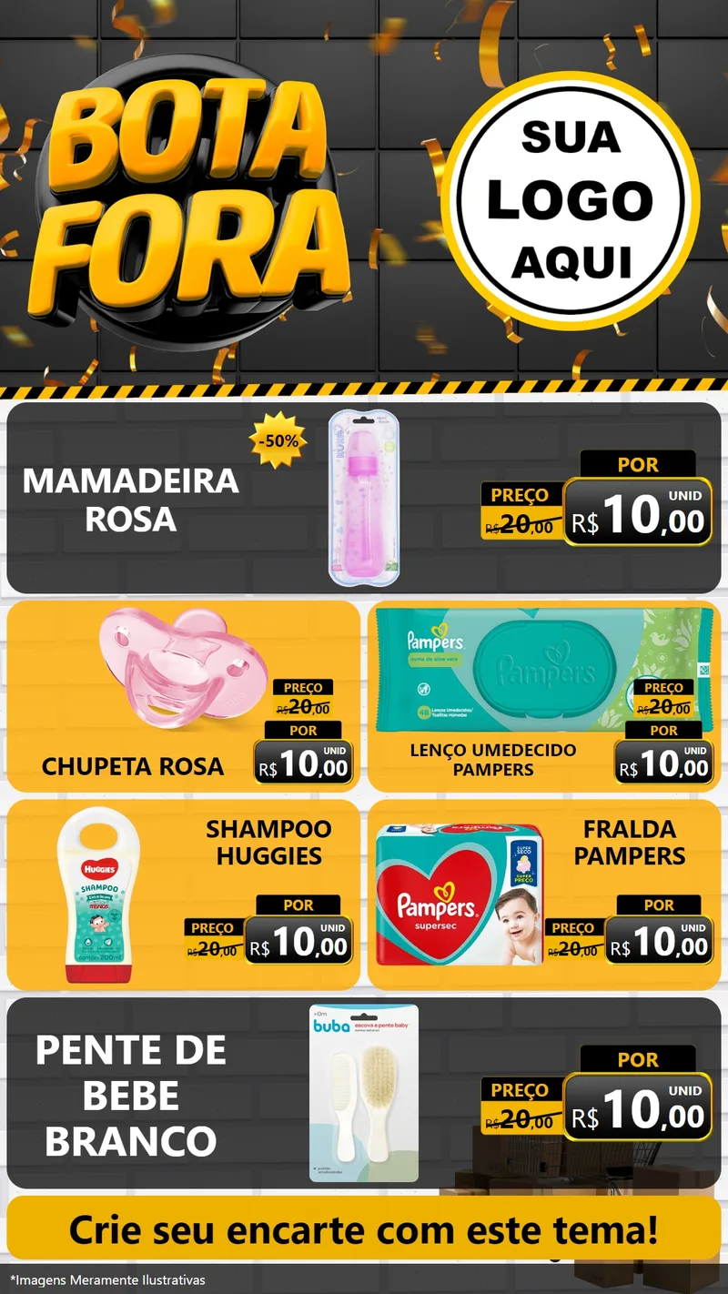 Modelo de TV para TV Vertical com o tema Bota Fora para Bebês