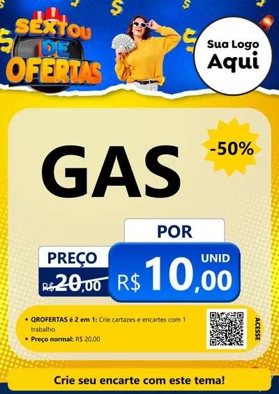 Modelo de Cartaz para Cartaz A4 Vertical com o tema Sextou de Ofertas para Água e gás