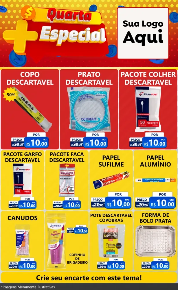Modelo de Encarte para Encarte Grande com o tema Quarta Mais Especial para Embalagens